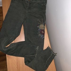 Zara Basic denim pants with embroidery